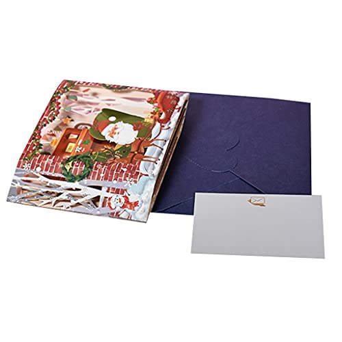 Weihnachtsmannfahrt, 3D-Pop-Up-Grußkarte für Neujahr, Winterurlaub, Postkarten, Geschenkbox, mit Umschlag, Weihnachtsgrußkarten mit Umschlägen von Uqezagpa