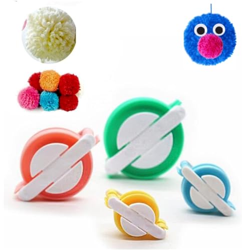 4 Stück verschiedene Größen Pompom-Maker Flusen Ball Weber Nadel Handwerk DIY Wolle Stricken Handwerk Werkzeug Set für Kinder und Erwachsene, Garnmaschine von UrbAmerican