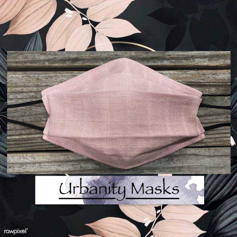 Rosa Gefüttert Gaze Baumwolle Maske von UrbanityMasks