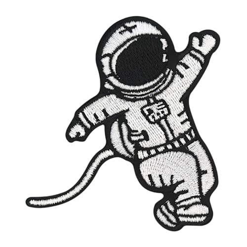 Urbanski Patch Astronaut im Weltall Raumschiff Rakete Planet zum Aufbügeln 7,5 x 7 cm | Aufnäher Applikation Bügelbild von Urbanski