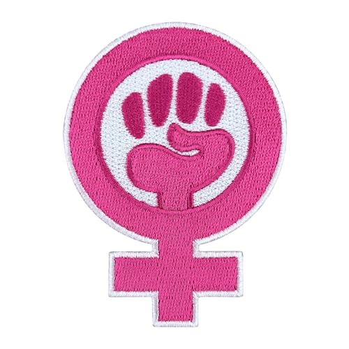 Urbanski Patch Feminismus Symbol rosa Faust zum Aufbügeln 8 x 5,8 cm | Aufnäher Applikation Bügelbild von Urbanski