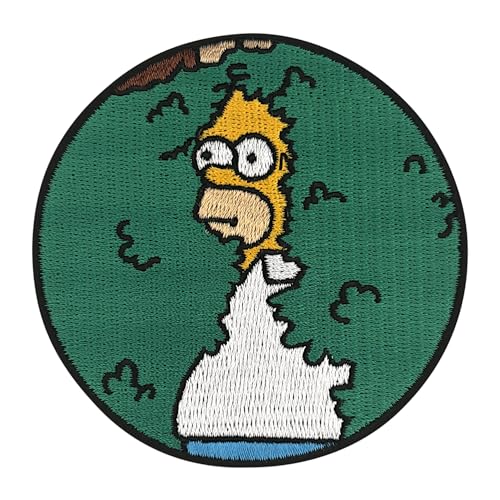 Urbanski Patch Homer Simpson verschwindet im Busch Meme zum Aufbügeln 8 x 8 cm | Aufnäher Applikation Bügelbild von Urbanski