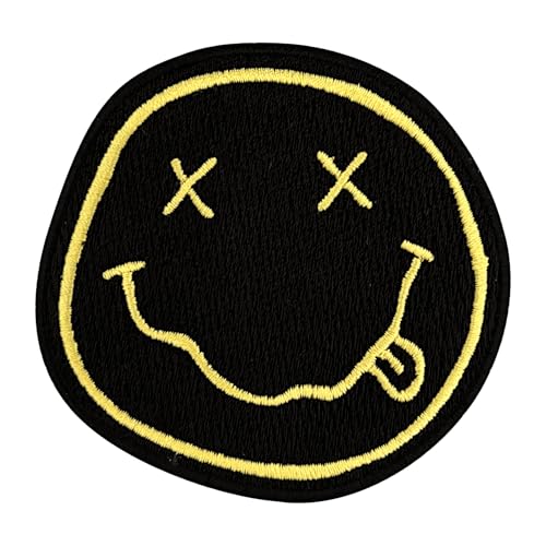 Urbanski Patch Nirvana Smiley zum Aufbügeln 7,5 x 7,8 cm | Aufnäher Applikation Bügelbild von Urbanski