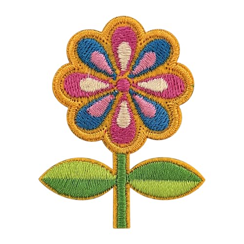 Urbanski Patch Süße kleine bunte Blume zum Aufbügeln 5,1 x 4,3 cm | Aufnäher Applikation Bügelbild von Urbanski