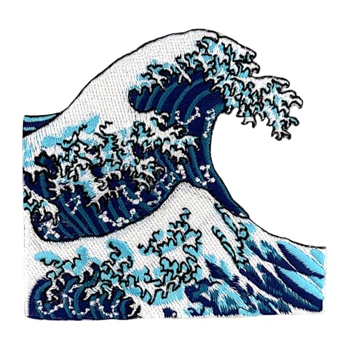 Urbanski Patch The Great Wave of Kanagawa Große Welle zum Aufbügeln 7,6 x 8 cm | Aufnäher Applikation Bügelbild von Urbanski