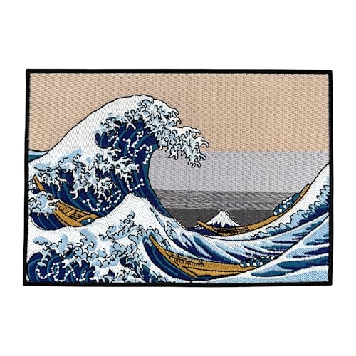 Urbanski Patch The Great Wave off Kanagawa zum Aufbügeln 11 x 15,8 cm | Aufnäher Applikation Bügelbild von Urbanski