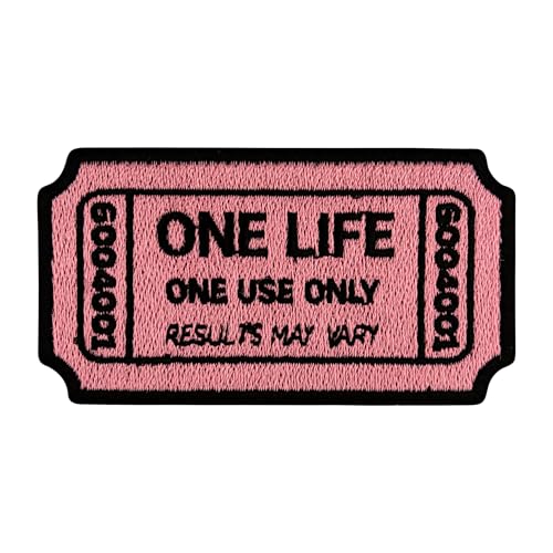 Urbanski Patch Ticket one Life one use only zum Aufbügeln 4,5 x 8,4 cm | Aufnäher Applikation Bügelbild von Urbanski