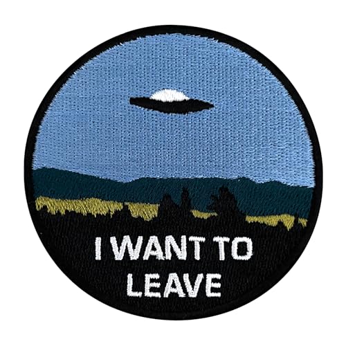 Urbanski Patch UFO I want to leave zum Aufbügeln 7,4 x 7,4 cm | Aufnäher Applikation Bügelbild von Urbanski