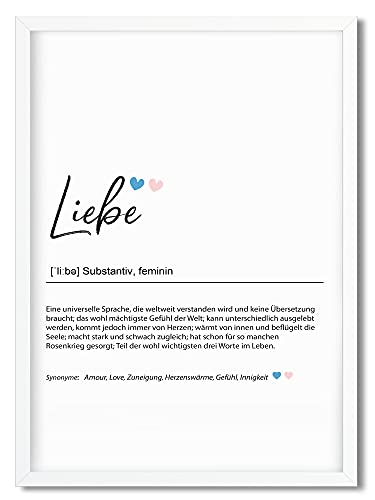 Urhome Kunstdruck Definition Liebe mit Bilderrahmen Weiß in DIN A3 - Worterklärung wie im Duden Lexikon Wandbild Wanddeko mit Spruch Holz Rahmen für Wohnung Familie Freunde Geschenk Urhome Kunstdruck Definition Liebe mit Bilderrahmen Weiß in DIN A3 - Worterklärung wie im Duden Lexikon Wandbild Wanddeko mit Spruch Holz Rahmen für Wohnung Familie Freunde Geschenk von Urhome
