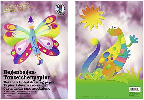 URSUS 15210099 Regenbogen-Tonpapier-Bastelmappe, (B)230 x (H)330 mm von Ursus