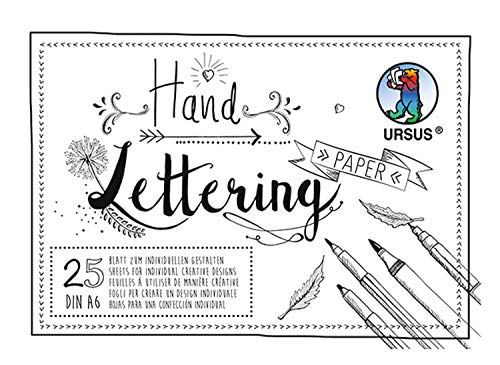 URSUS 24926401 Handlettering Paper, Block mit 25 Blatt Tonkarton 200 g/qm DIN A6, zum individuellen Gestalten, weiß von Ursus