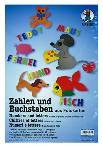 URSUS Fotokarton-Stanzteile"Zahlen und Buchstaben" VE = 1 von Ursus