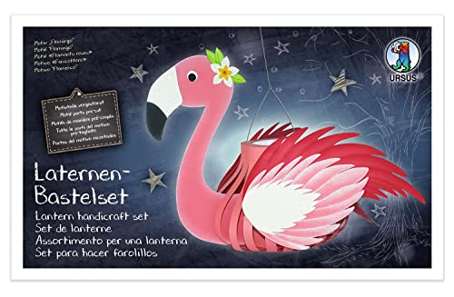 Ursus 18720008 - Laternen Bastelset, Flamingo, Set zum Basteln einer Laterne, für Kinder, inklusive Bastelanleitung, ideal für den nächsten Laternenlauf von Ursus