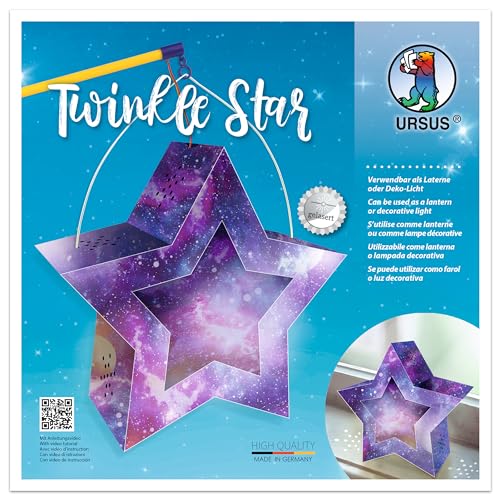 Ursus 18770007 - Twinkle Star "Galaxie", Bastel-Set für einen Stern, der als Laterne oder Deko-Licht genutzt werden kann, ideal für Sankt Martin, Lampion-Umzug oder als herbstliche Dekoration von Ursus