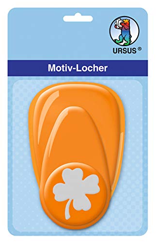 Ursus 19480015 - Motivlocher mit Hebel, mittel, Kleeblatt, ca. 25,4 mm, orange von Ursus