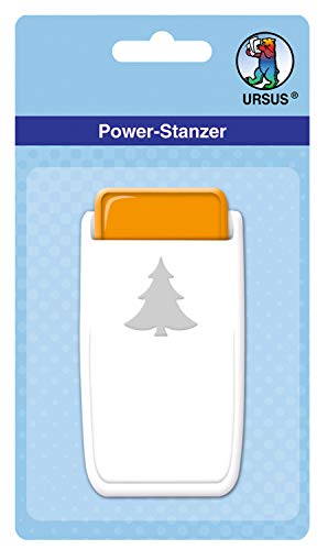 Ursus 19750025 - Power Stanzer mittel, Tannenbaum, Motivbreite ca. 2,5 cm, aus Kunststoff mit Metallstanze, für verschiedene Papierstärken und andere Materialien von Ursus