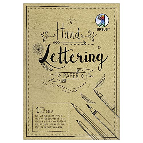 Ursus 24934610 - Handlettering Paper, Elefantenhaut im Farbton Chamois, DIN A4, 190 g/qm, 10 Blatt, ideale Grundlage zum individuellen Gestalten von Buchstaben, Creme von Ursus