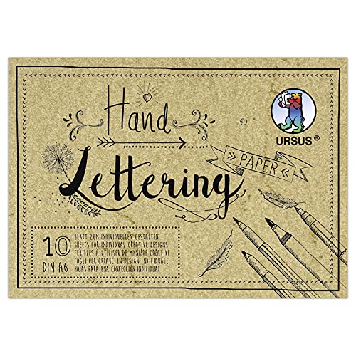 Ursus 24936410 - Handlettering Paper, Elefantenhaut im Farbton Chamois, DIN A6, 190 g/qm, 10 Blatt, ideale Grundlage zum individuellen Gestalten von Buchstaben, Creme von Ursus