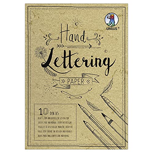 Ursus 24939210 - Handlettering Paper, Elefantenhaut im Farbton Chamois, DIN A5, 190 g/qm, 10 Blatt, ideale Grundlage zum individuellen Gestalten von Buchstaben, Creme von Ursus