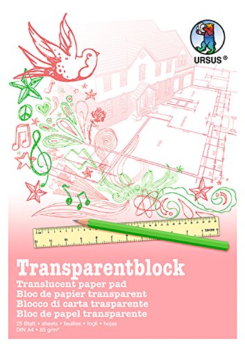 Ursus Transparenter A4-Block, 25 Blatt, Weiß von Ursus