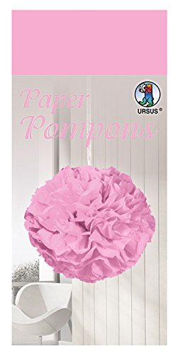 Ursus 27010026 Paper Pompons rosa, aus Seidenpapier 20 g/qm, ca. 50 x 70 cm, 10 Bogen in einer Farbe, inklusive Bastelanleitung, ideale Dekoration für jede Party von Ursus
