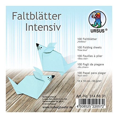 Ursus 3146831 - Faltblätter, 10 x 10 cm, 100 Blatt, hellblau von Ursus