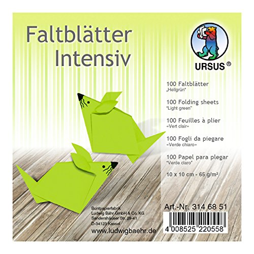 Ursus 3146851 - Faltblätter, 10 x 10 cm, 100 Blatt, hellgrün von Ursus