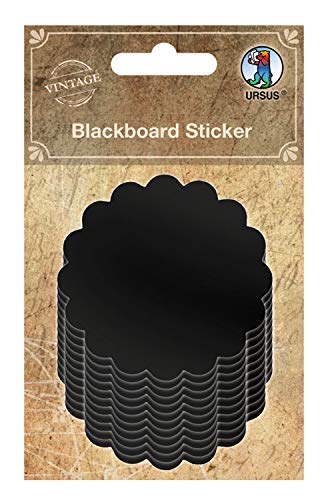 Ursus 40700003 - Blackboard Sticker, Aufkleber aus Tafelfolie, 12 Stück, Durchmesser ca. 6,5 cm, zur individuellen Beschriftung, als Etikett für Vorratsbehälter oder als Geschenkanhänger Ursus 40700003 - Blackboard Sticker, Aufkleber aus Tafelfolie, 12 Stück, Durchmesser ca. 6,5 cm, zur individuellen Beschriftung, als Etikett für Vorratsbehälter oder als Geschenkanhänger von Ursus