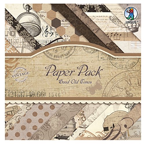 Ursus 40930099 - Paper Pack Good Old Time, ca. 20,5 x 20,5 cm, 40 Blatt sortiert in 20 Motiven von Ursus