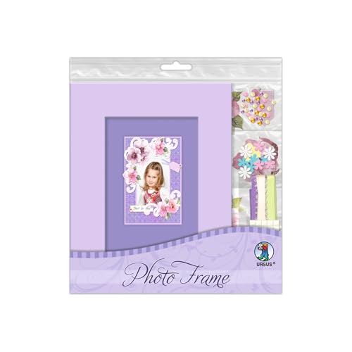 Ursus 42010002 - Photo Frame 10 x 15 cm, Bilderrahmen Motiv 2, Größe 16,4 x 21,4 cm, 2 Blatt Motivpapier, Stanzbogen, Accessoires und Dekobänder zum Verzieren, inkl. Bastelanleitung Ursus 42010002 - Photo Frame 10 x 15 cm, Bilderrahmen Motiv 2, Größe 16,4 x 21,4 cm, 2 Blatt Motivpapier, Stanzbogen, Accessoires und Dekobänder zum Verzieren, inkl. Bastelanleitung von Ursus