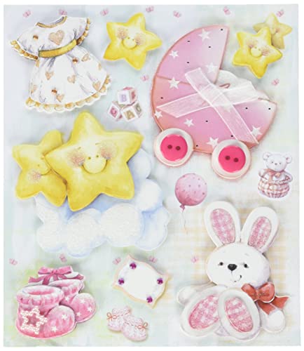 Ursus 564200124 - 3D Sticker Baby, bestehend aus mehreren Ebenen, hochwertige Materialien, selbstklebend, ideal zum Verzieren von Grußkarten, Scrapbooking und für andere Bastelarbeiten von Ursus