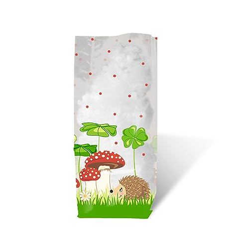 Ursus 5810000 - Geschenk Bodenbeutel, Glückspilze, 10 Stück, aus lebensmittelechter Folie, ca. 11,5 x 19 cm, transparent, bedruckt, ideal für kleine Überraschungen von Ursus