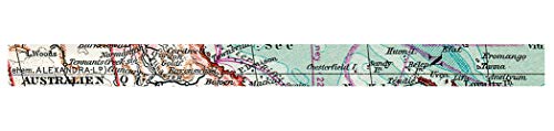 Ursus 590500169 - Masking Tape Map 2, ca. 15 mm x 10 m, Klebeband aus Reispapier, einseitig bedruckt, Lösungsmittel- und säurefrei, ideal für Kartengestaltung und Scrapbooking von Ursus