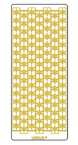 Ursus 593000130 - Kreativ Sticker Bordüre Schneeflocke, gold, 5 Stickerbögen, selbstklebend, leicht abziehbar, ideal für Kartengestaltung, Scrapbooking und Dekorieren von Geschenken von Ursus