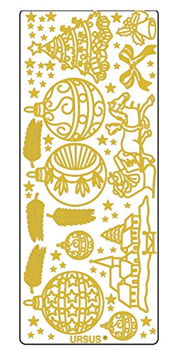 Ursus 59300063 - Kreativ Sticker, Weihnachten, 5 Blatt, gold von Ursus