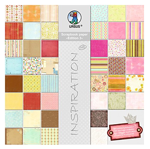 Ursus 70820099 - Scrapbook paper Block, Edition 3, ca. 30,5 x 30,5 cm, 120 g/qm, 44 Blatt in 44 Motiven, einseitig bedruckt, säure und ligninfrei von Ursus