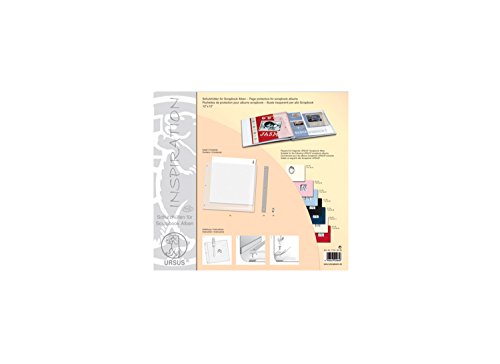 Ursus 71510000 - Schutzhüllenset für Scrapbook Alben, ca. 30,5 x 30,5 cm, 5 Schutzhüllen, Einleeblätter und Verlängerungsschrauben, ideal für Scrapbook Alben Memories, PVC und säurefrei von Ursus