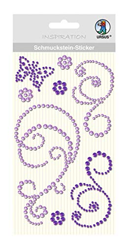 Ursus 75060005 - Schmuckstein Sticker Ornamente, violett, 8 Stück, selbstklebend, einfach von der Fole abzuziehen, ideal geeignet für Scrapbooking, Kartengestaltung und zur Dekoration von Ursus