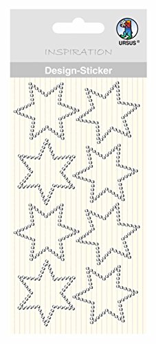 Ursus 75070021 - Design Sticker, Sterne, 8 Stück, selbstklebend, einfach von der Folie abzuziehen, ideal geeignet für Scrapbooking, Kartengestaltung und zur Dekoration, transparent von Ursus