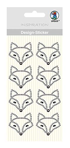 Ursus 75070040 - Design Sticker, Fuchs, silber, 8 Stück, selbstklebend, einfach von der Folie abzuziehen, ideal geeignet für Scrapbooking, Kartengestaltung und zur Dekoration von Ursus