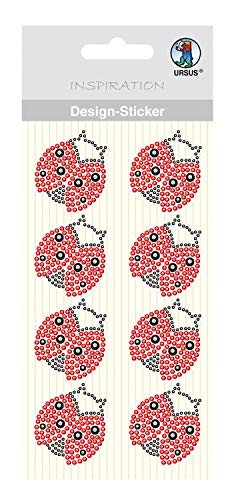 Ursus 75070059 - Design Sticker, Marienkäfer, rot/schwarz, 8 Stück, selbstklebend, einfach von der Folie abzuziehen, ideal geeignet für Scrapbooking, Kartengestaltung und zur Dekoration von Ursus