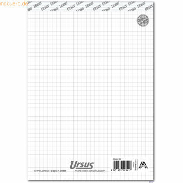 Ursus Notizblock A5 kariert 60g/qm 48 Blatt von Ursus