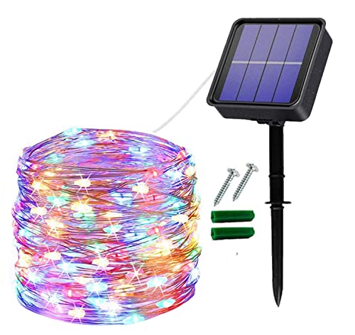 Useber Solar Lichterkette Außen, 12M 120 LED Lichterketten Aussen, Wasserdicht Kupferdraht Weihnachtsbeleuchtung Lichterkette für Balkon, gartendeko, Bäume, Terrasse, Hochzeiten (Bunt 1 Pack) von Useber