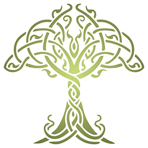 Schablone mit keltischem Baum des Lebens – traditionelle irische Knoten, Baum-Design, Schablonen zum Malen (XL) von Usnyabni