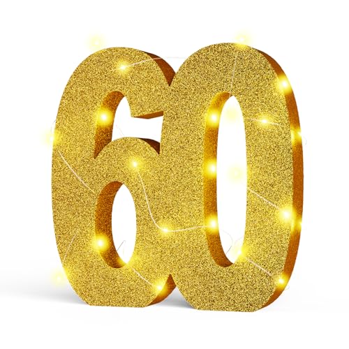 Usongshine Party-Dekoration zum 60. Geburtstag, Jahrestag, 60. Geburtstag, Tischdekoration für Männer und Frauen (20 x 20 x 3 cm) von Usongshine