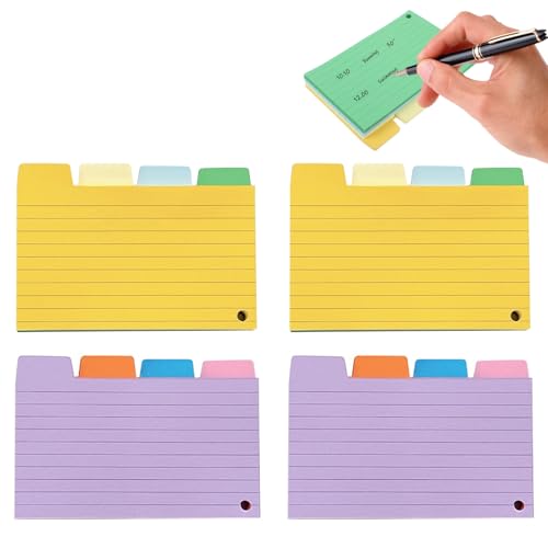 Utapossin 400 Stück Karteikarten, 12,7 x 8,8 cm Vokabelheft, Tonpapier, Vokabelheft Spalten, flashcards, Farbige Lernkarten Vokabelkarten für Schule Büro Zuhause Lernen von Utapossin