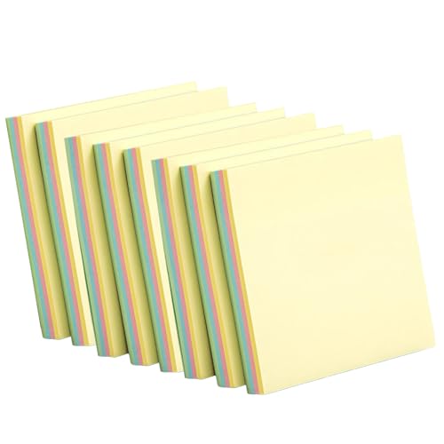 Utapossin 800 Stück Sticky Notes, Zettelklotz Notizklotz Ersatzpapier, Haftnotizen 76x76mm, Notizzettel Bunt Selbstklebende Klebezettel, Schreibbar, Repositionierbar Fläche/Einheit von Utapossin