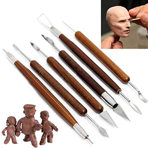 Uteruik 6 stücke DIY Ton Sculpting Set Wachs Carving Keramik Werkzeuge Former Polymer Modellierwerkzeug Set von Uteruik