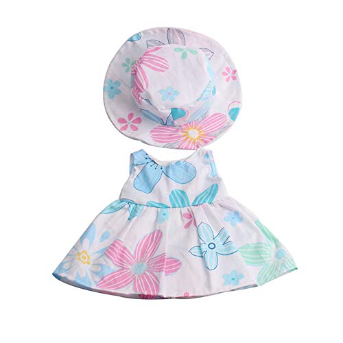 Uteruik Fancy Kleidung Outfit für 18 '' (46cm) American Girl My Life Puppen Blumenkleid Hut Set, 2 Stück (# 3) von Uteruik