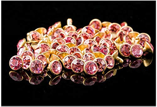 Uteruik Kristall-Nietknöpfe, Diamant-Nieten, Leder, 8 mm, 50 Sets (Pink) von Uteruik